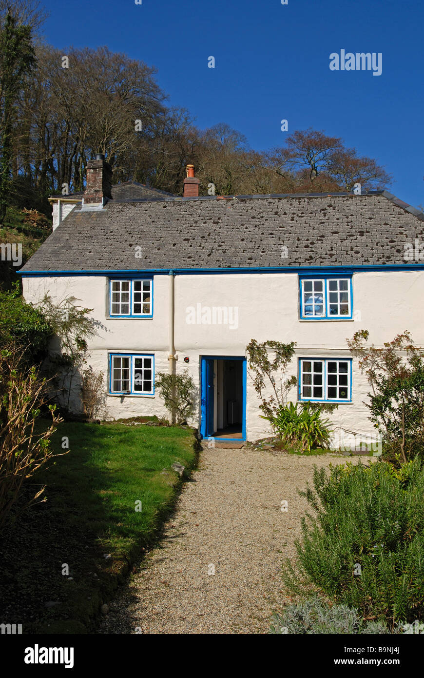 a charming cottage used a holiday home at durgan, helford,cornwall,uk Stock Photo