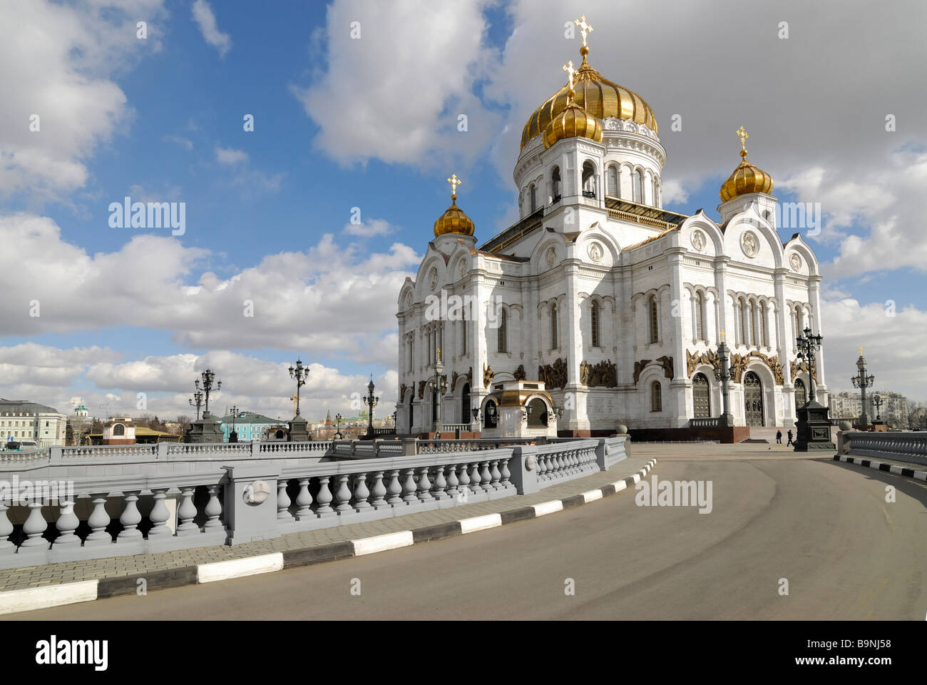 Road to the Cathedral of Christ the Saviour Moscow Russia Stock Photo