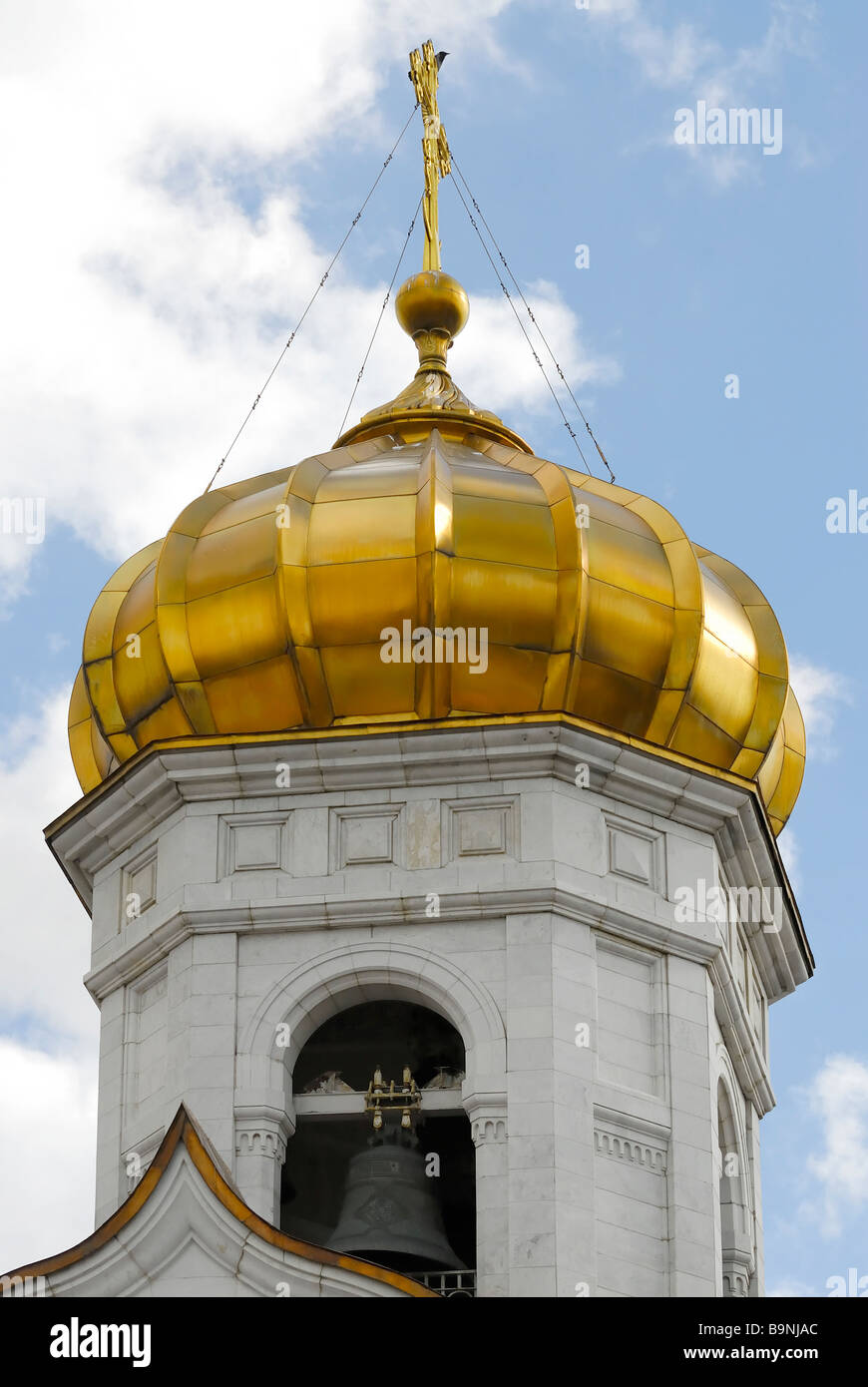 Belltower of the chapel of Christ the Saviour Moscow Russia Stock Photo