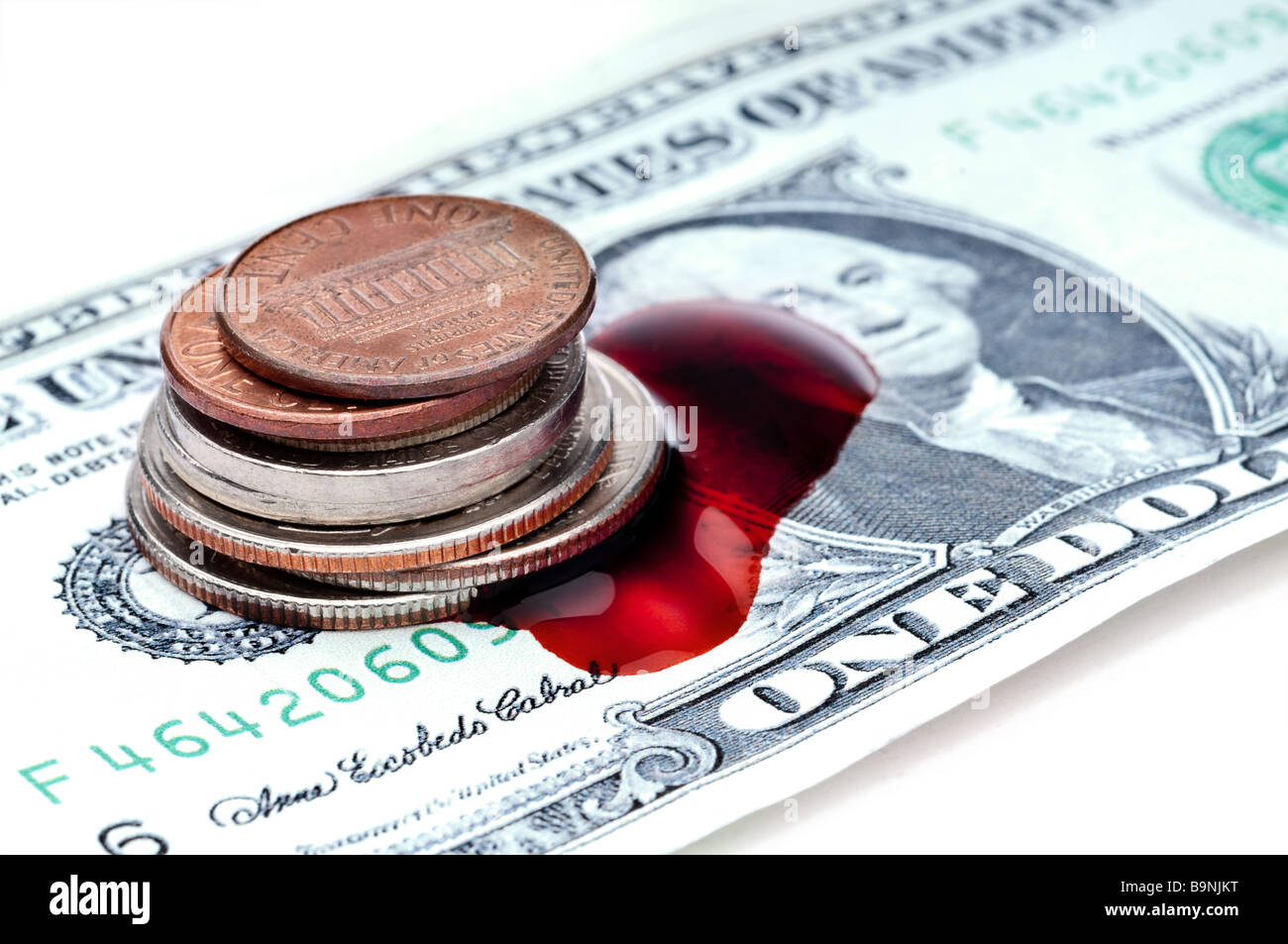 American money bleeding from the recession Stock Photo
