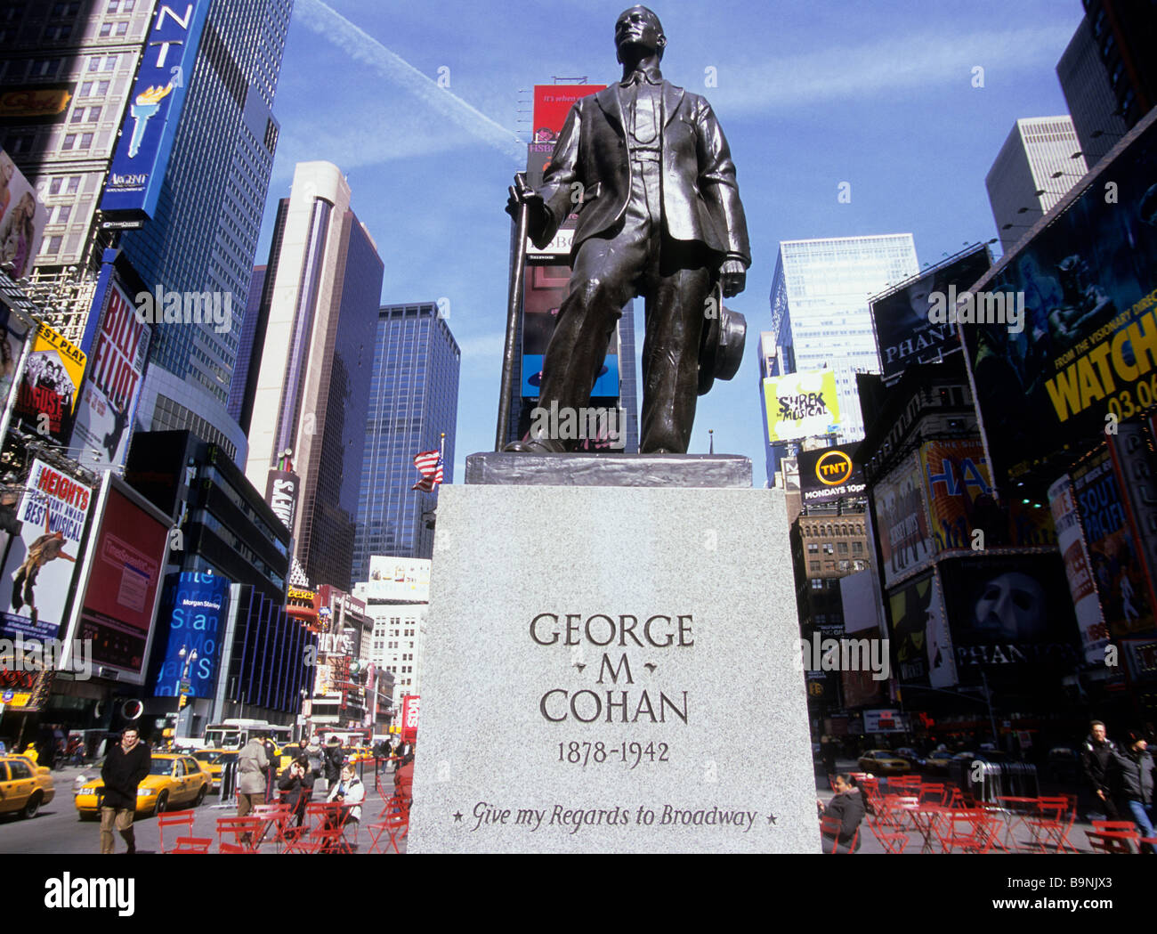 USA New York New York City Broadway and Times Square Statue of M