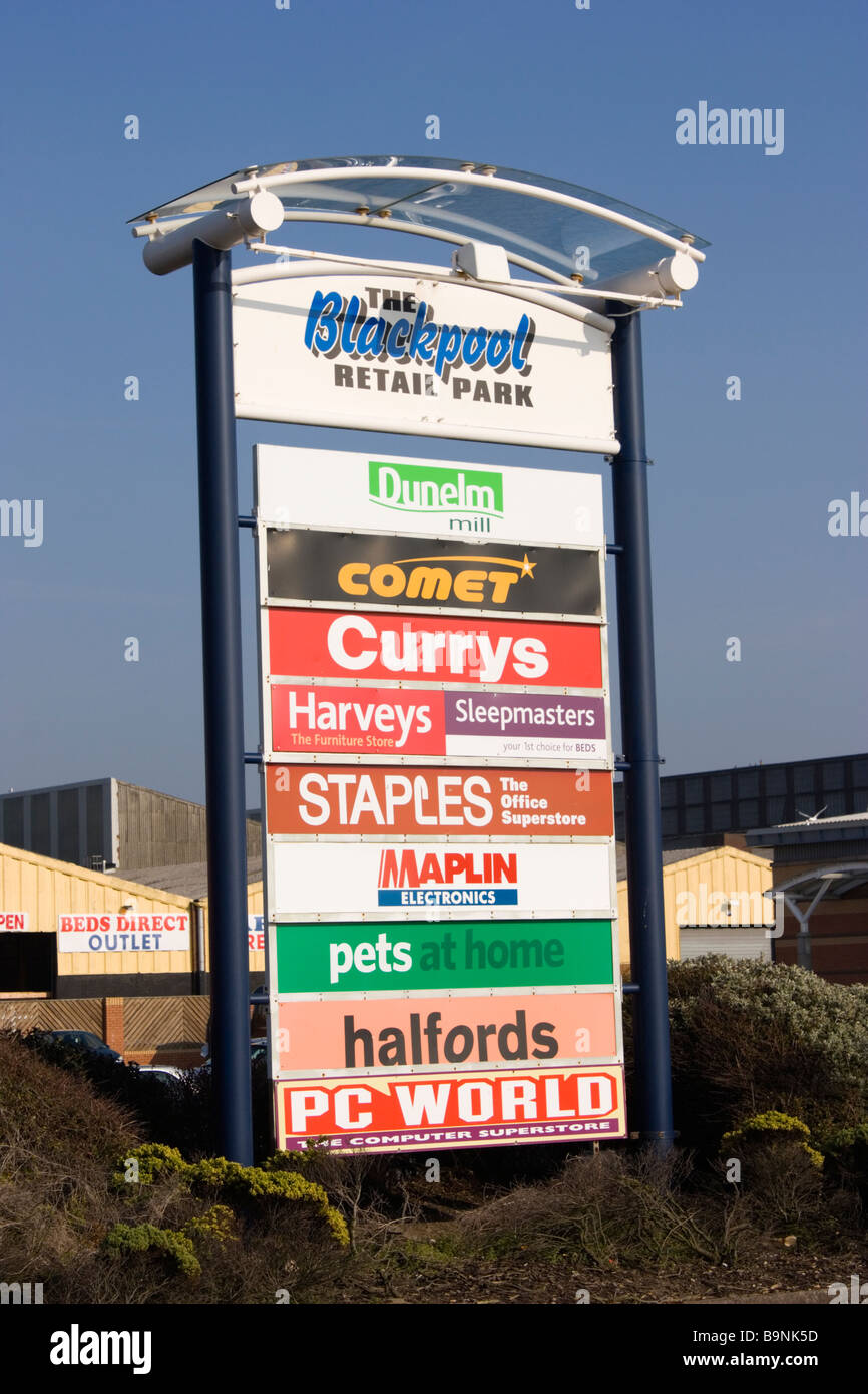Blackpool Retail Business Park Lancashire Stock Photo