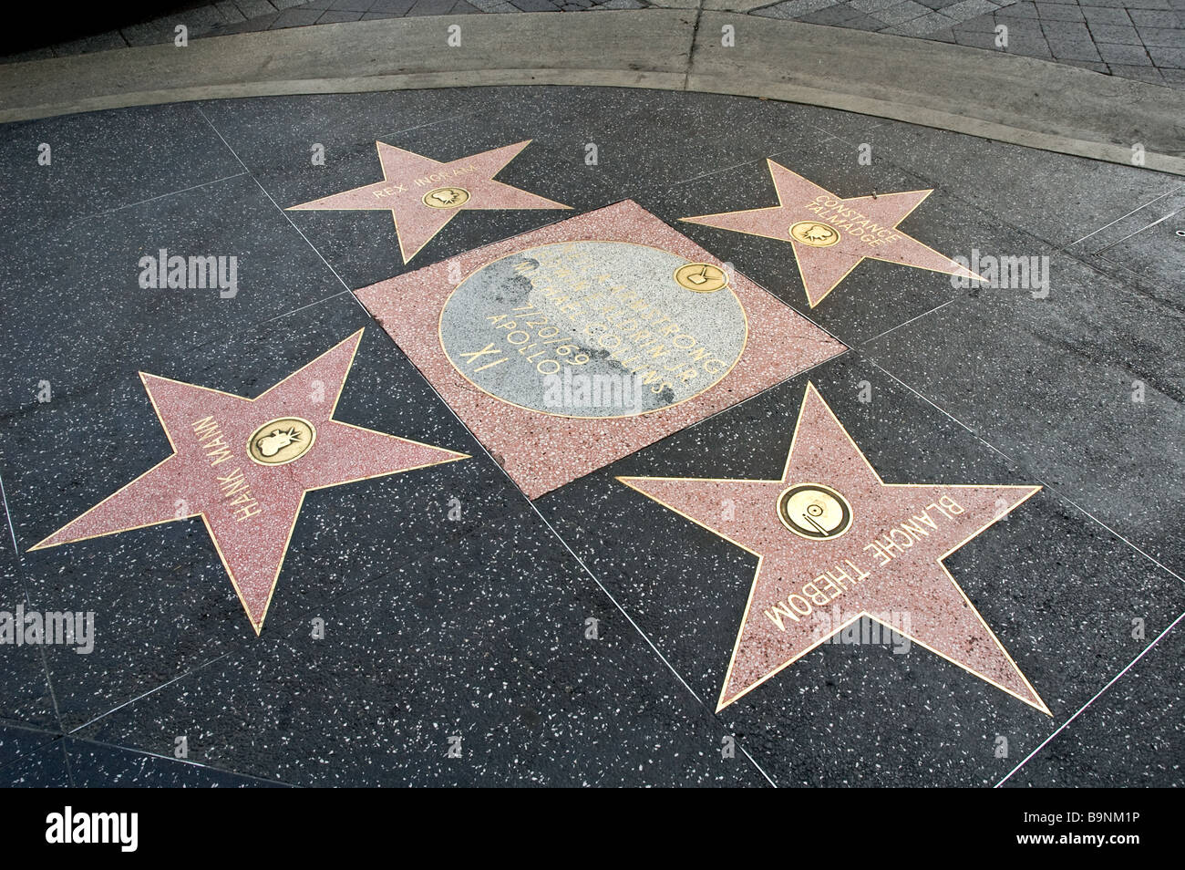Four stars on the Hollywood Walk of Fame, Hollywood, California Stock ...