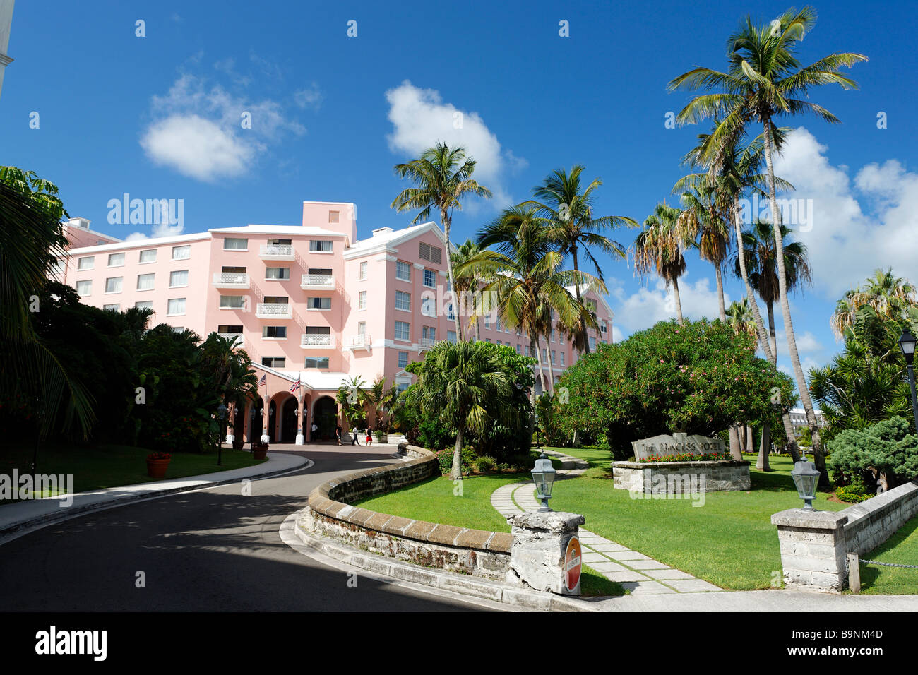 Entrance View of the Fairmont Hamilton Princess Hotel Bermuda Stock Photo