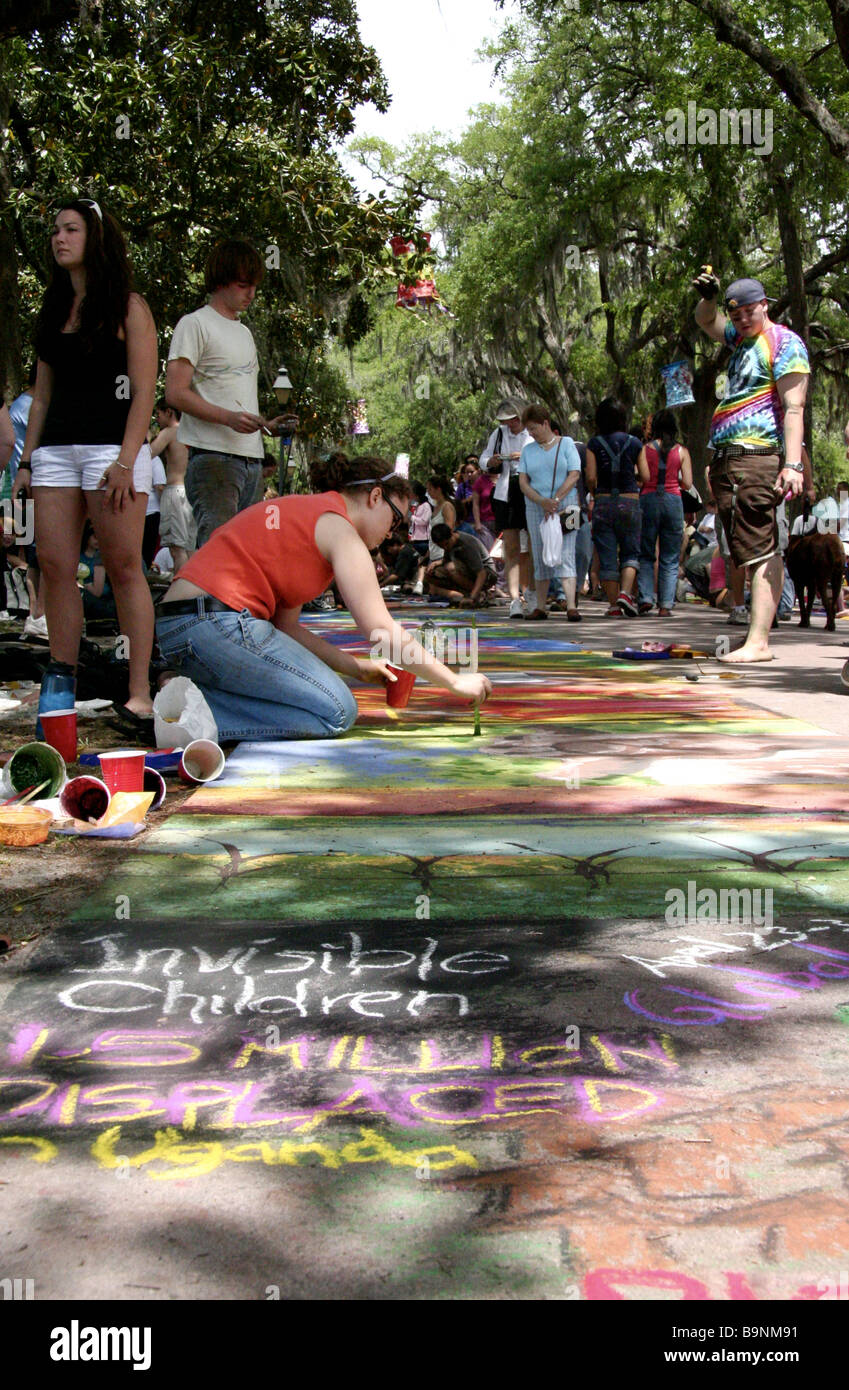 Savannah Sidewalk Arts Festival 2007, Savannah, Stock Photo Alamy