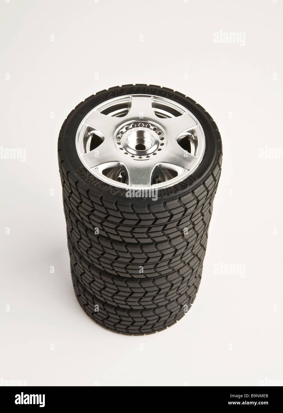 Stack of wheels Stock Photo
