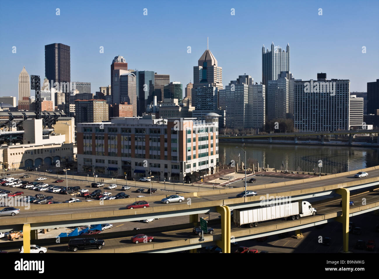 Traffic in Downtown Pittsburgh Stock Photo Alamy