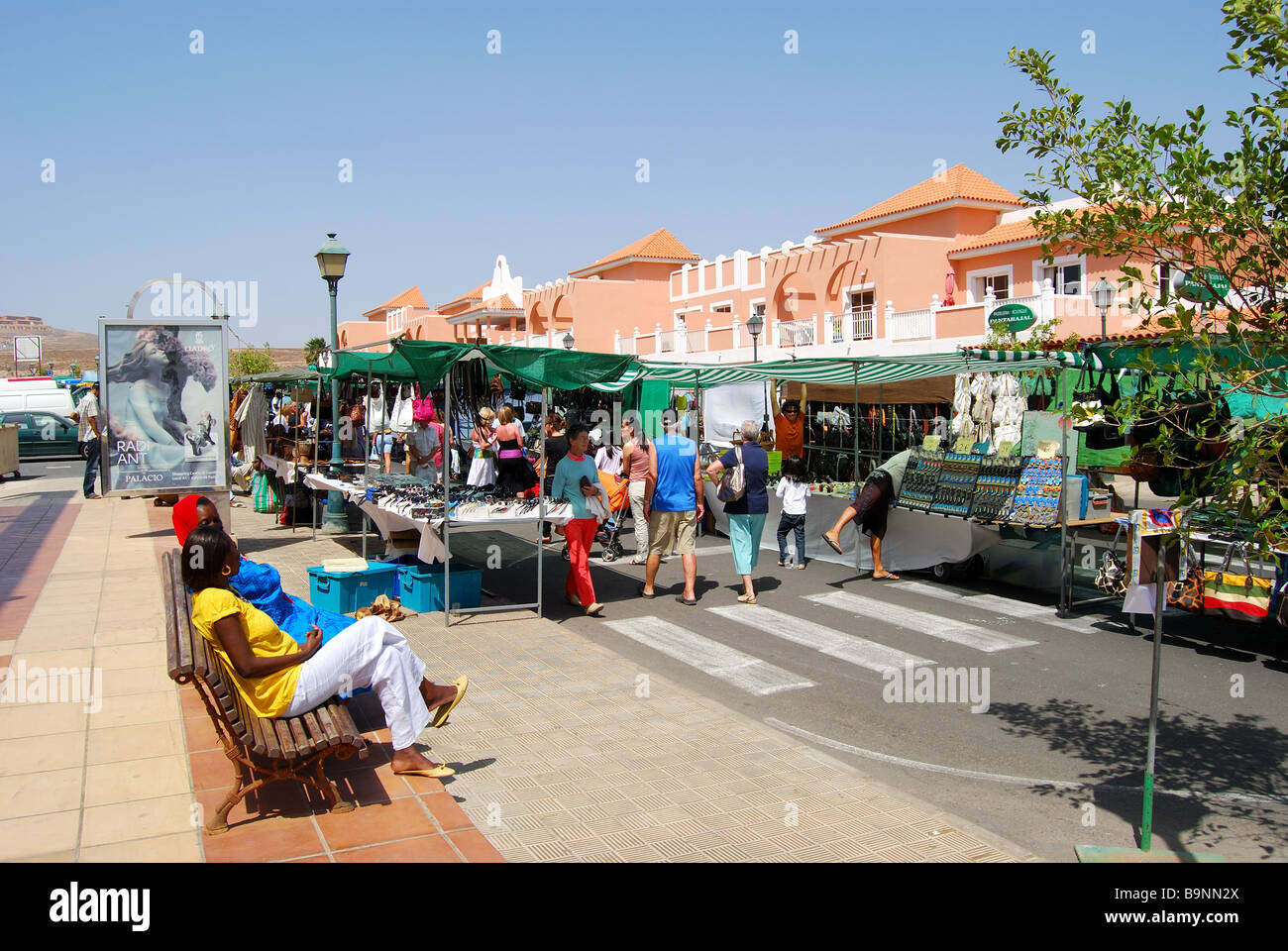Saturday market, Caleta de Fuste, Fuerteventura, Canary Islands, Spain Stock Photo