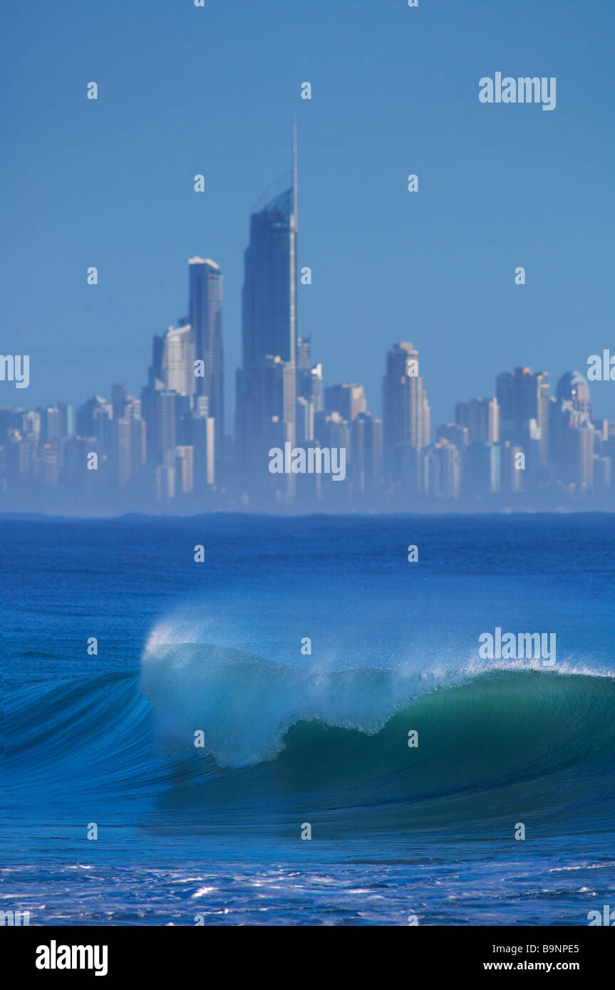 Gold Coast highrise and surf Australia Stock Photo Alamy