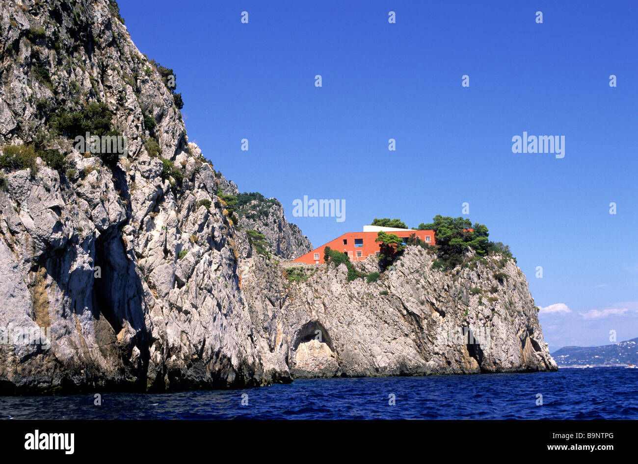 Italy, Campania, Capri Island, Villa Malaparte (1937) by architect Adalberto Libera for the Italian writer Curzio Malaparte Stock Photo