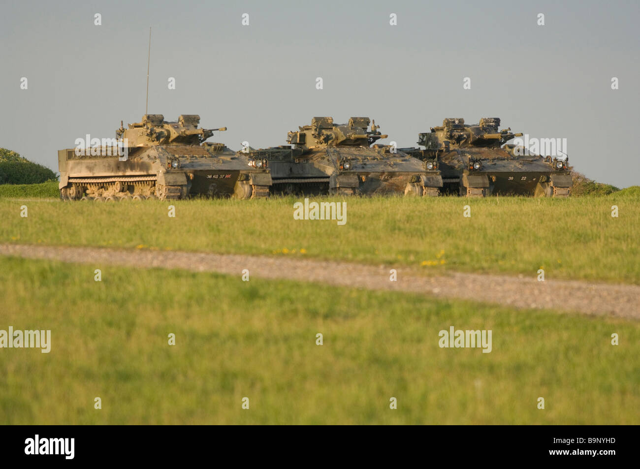 Tanks on Castlemartin military firing range Pembrokeshire Wales UK Europe Stock Photo