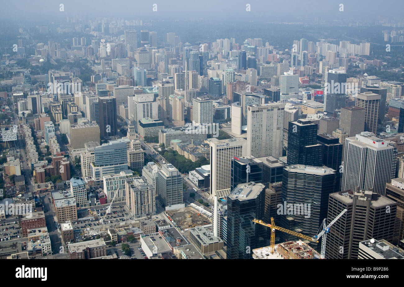A view of downtown Toronto from the CN Tower Stock Photo