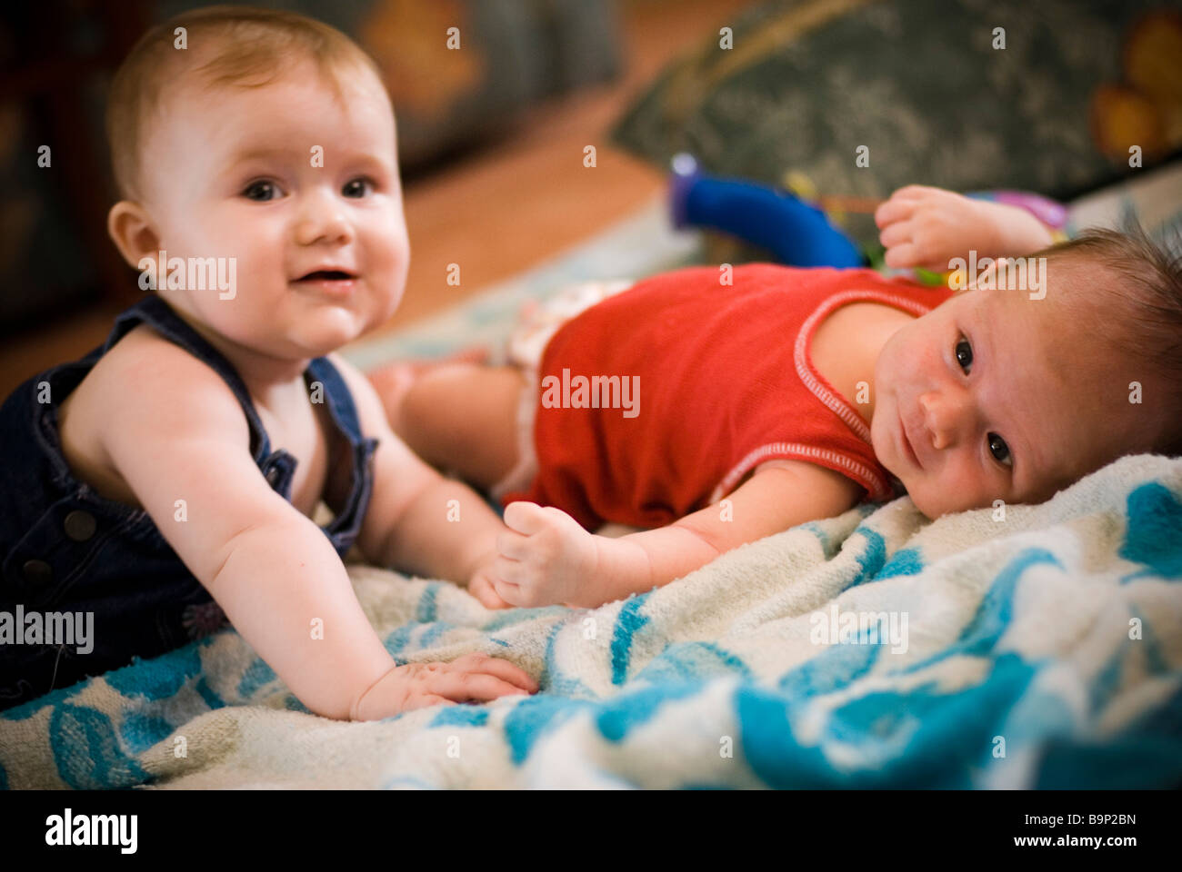 Two babies Stock Photo