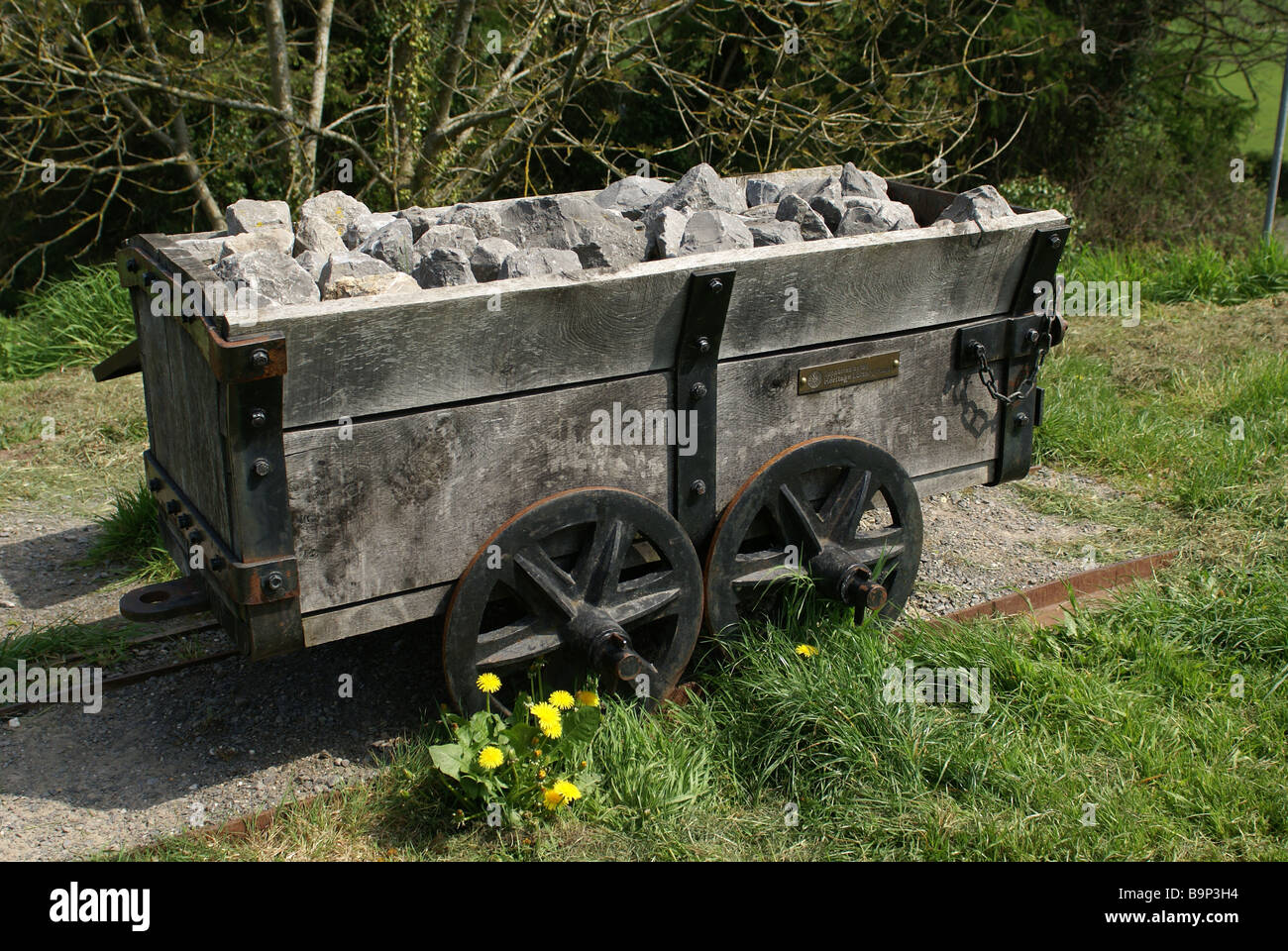Coal Truck on the Monmouth & Brecon Canal Stock Photo