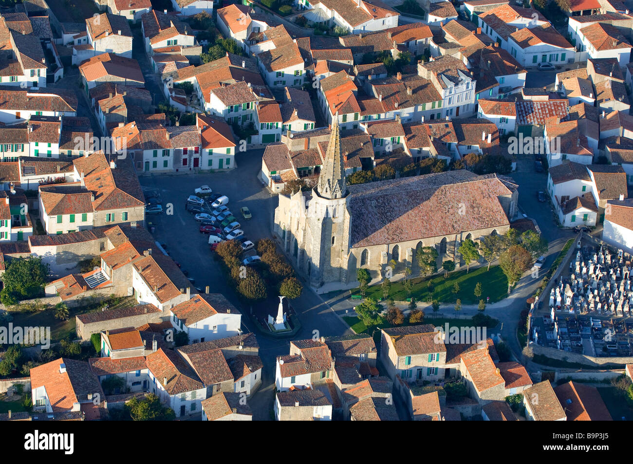 France, Charente Maritime, Ile de Re, Sainte Marie de Re (aerial view) Stock Photo