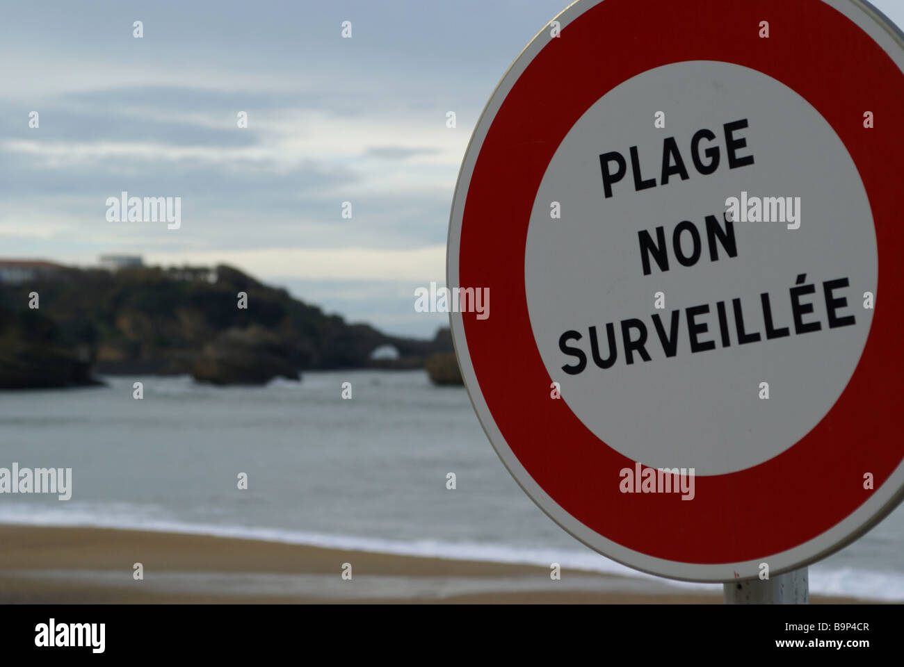 Beach plage sign biarritz france hi-res stock photography and images ...