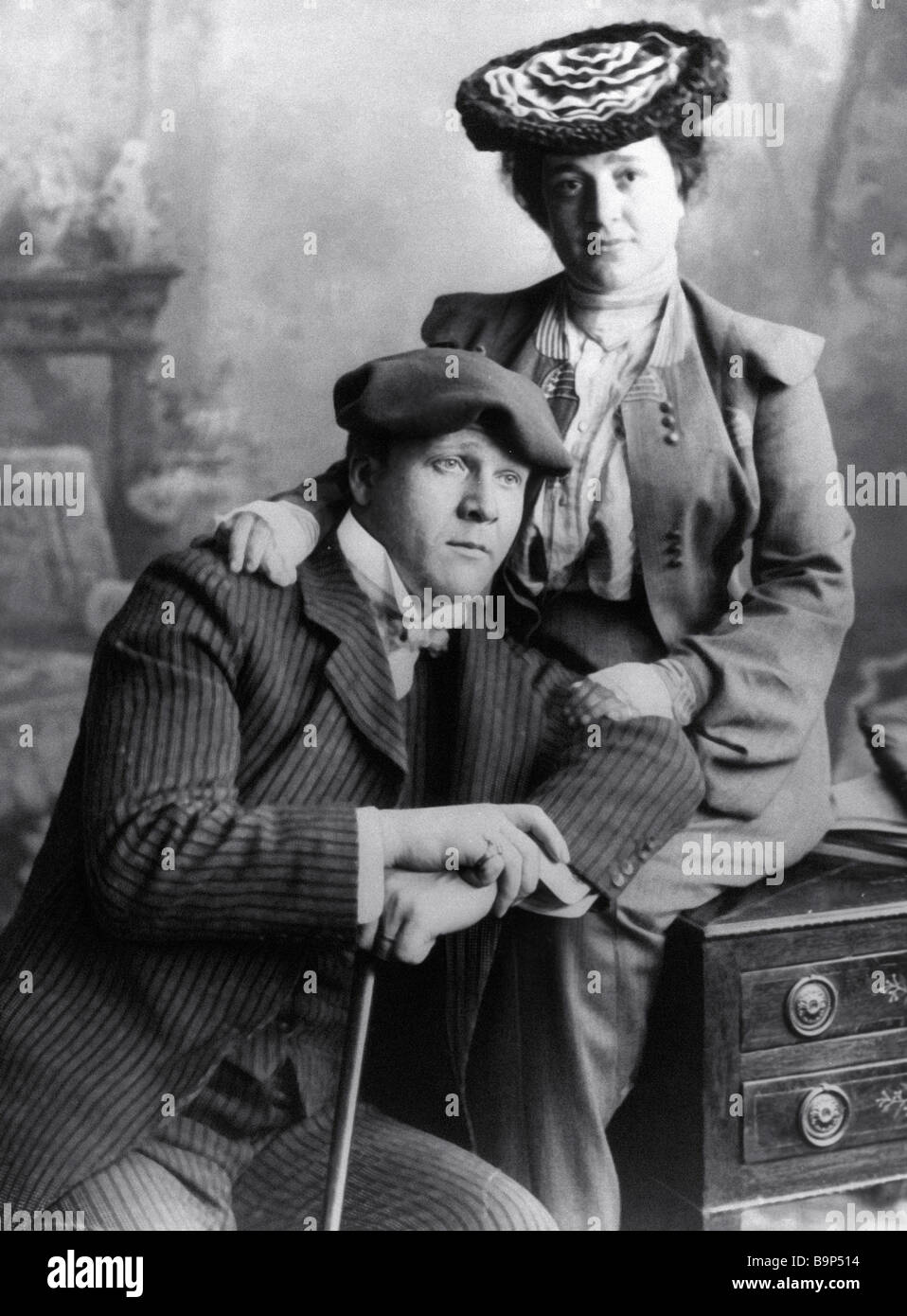 Renowned operatic singer Fedor Chaliapin with Iola Tornaghi his wife an