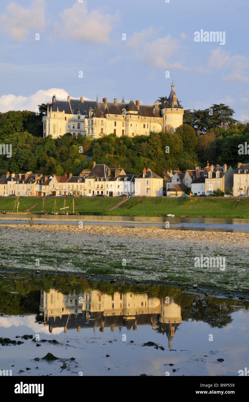The feudal castle of Chaumont with views over the river Loire France Stock Photo