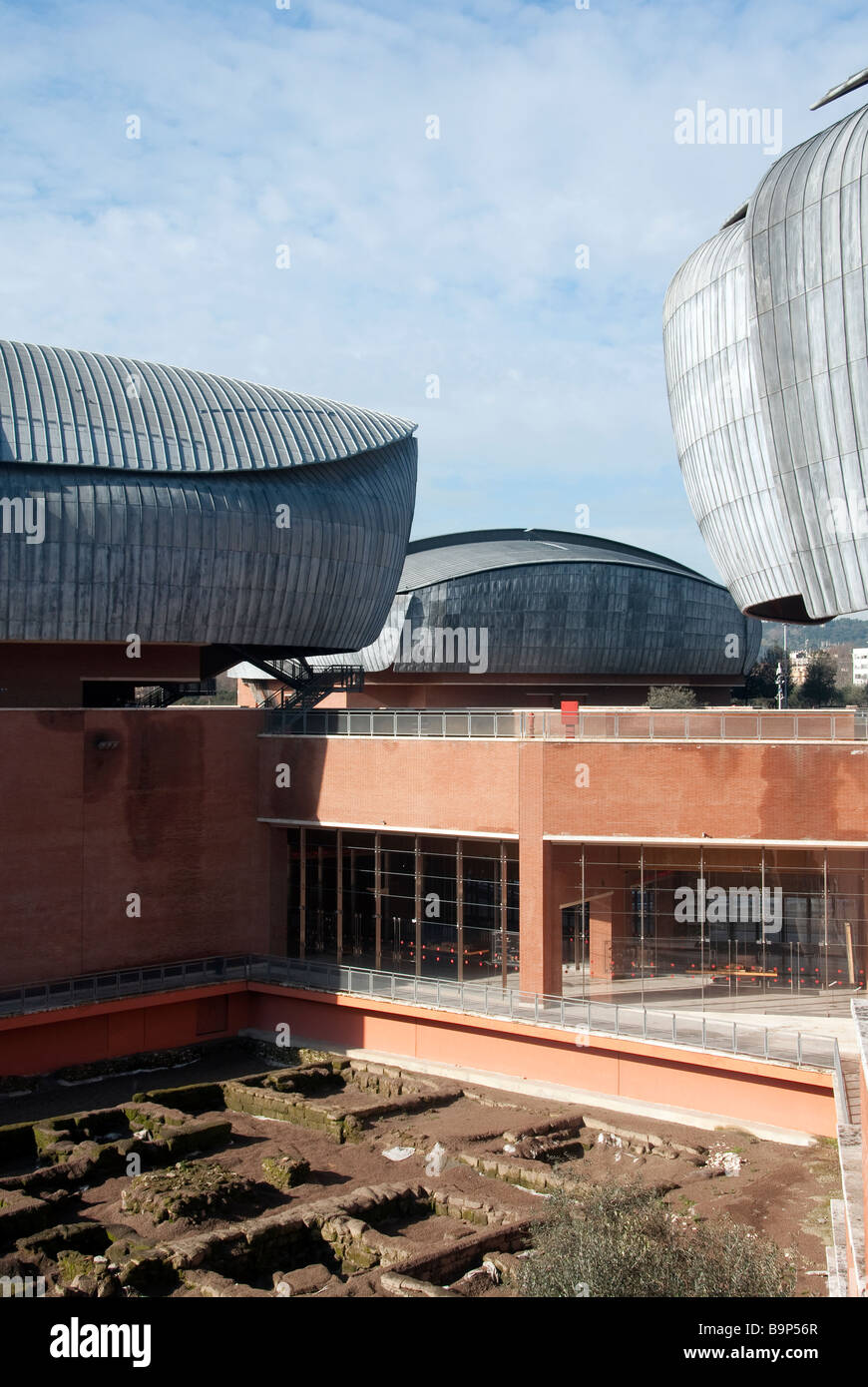 The shells of the new Auditorium Rome designed by leading Italian architect Renzo Piano Stock Photo