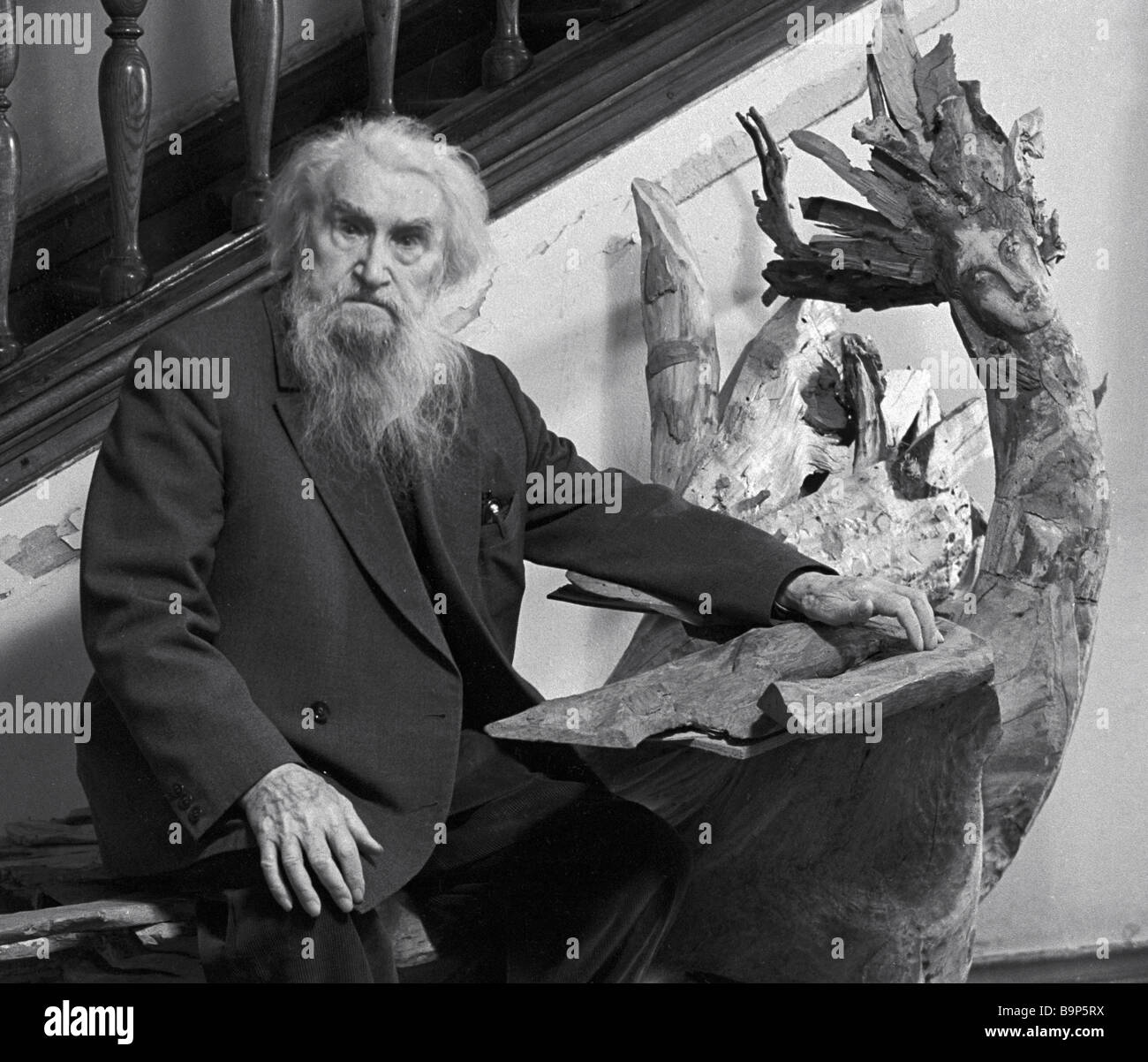 Sculptor Sergei Konenkov People s Artist of the USSR in his studio ...