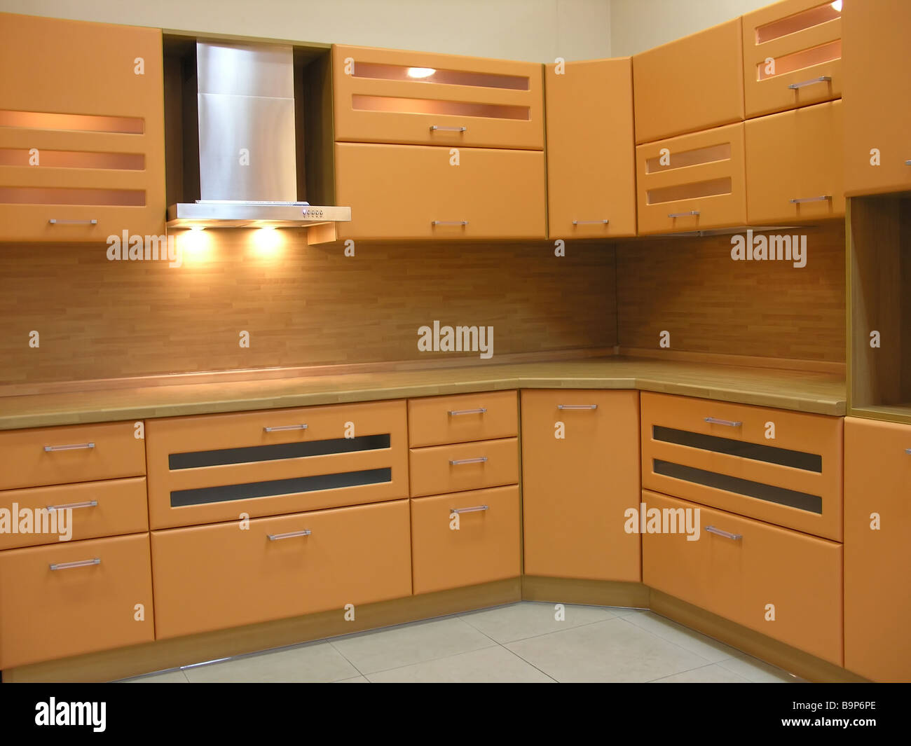 light brown kitchen Stock Photo - Alamy
