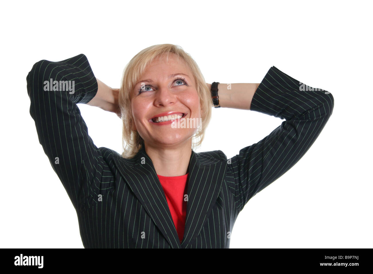 HAPPY BUSINESS WOMAN Stock Photo - Alamy