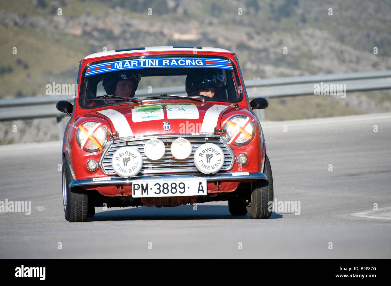 Red 1971 Mini 1000 car racing in the Classic car rally Mallorca Stock ...