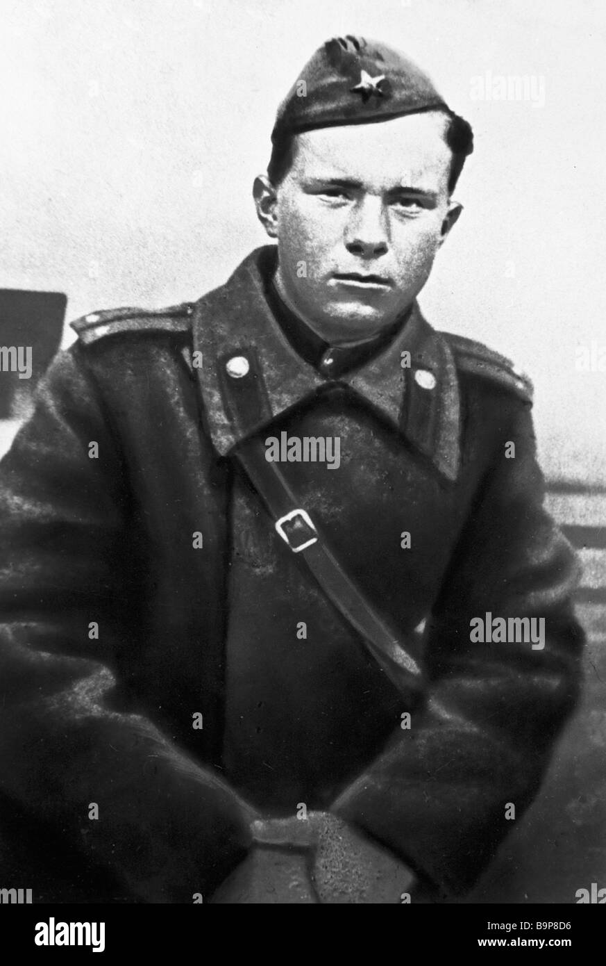 Writer Vasil Bykov during World War II Stock Photo Alamy