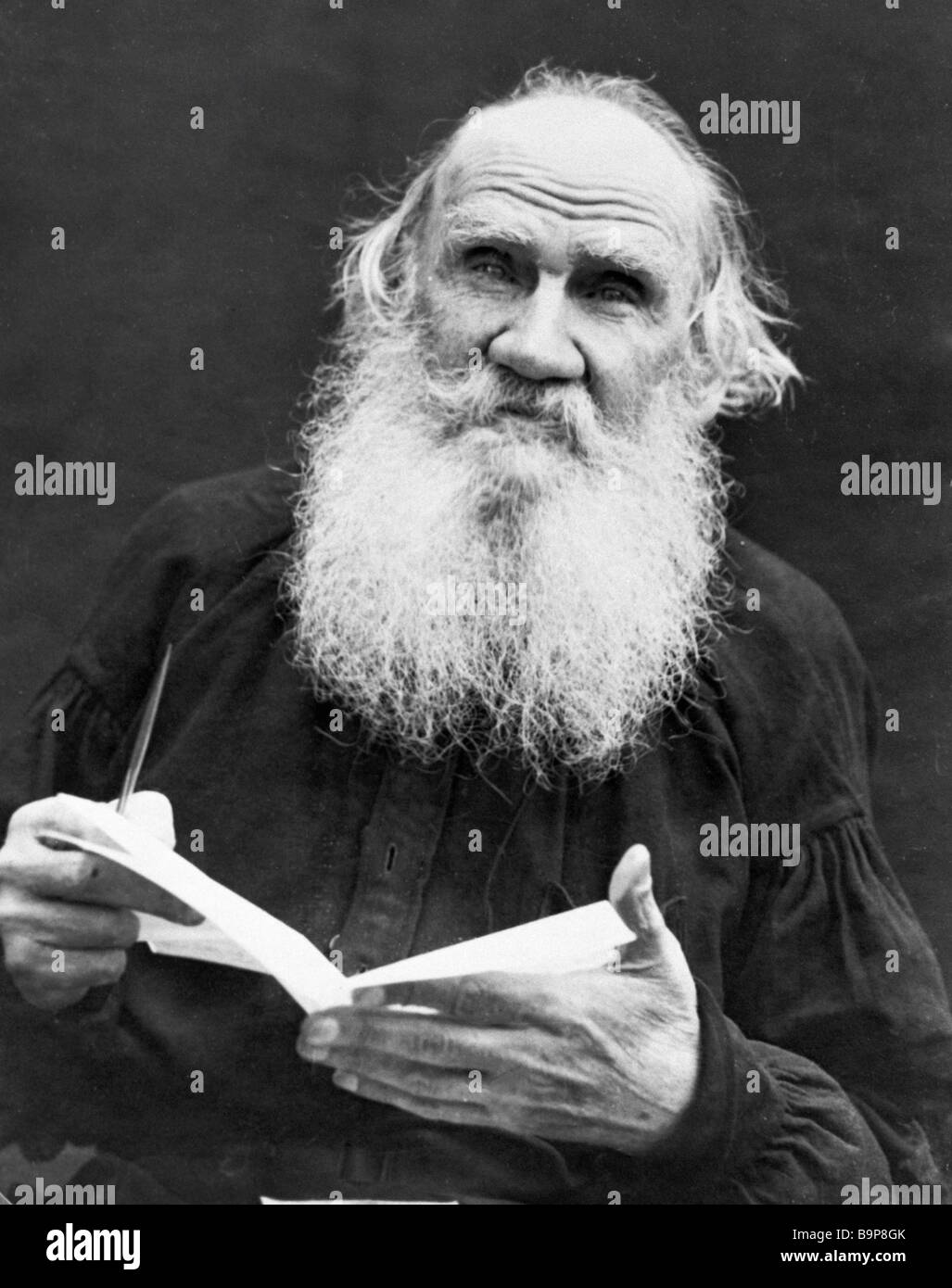 leo tolstoy sorting mail in kochety stock photo 23231955 alamy