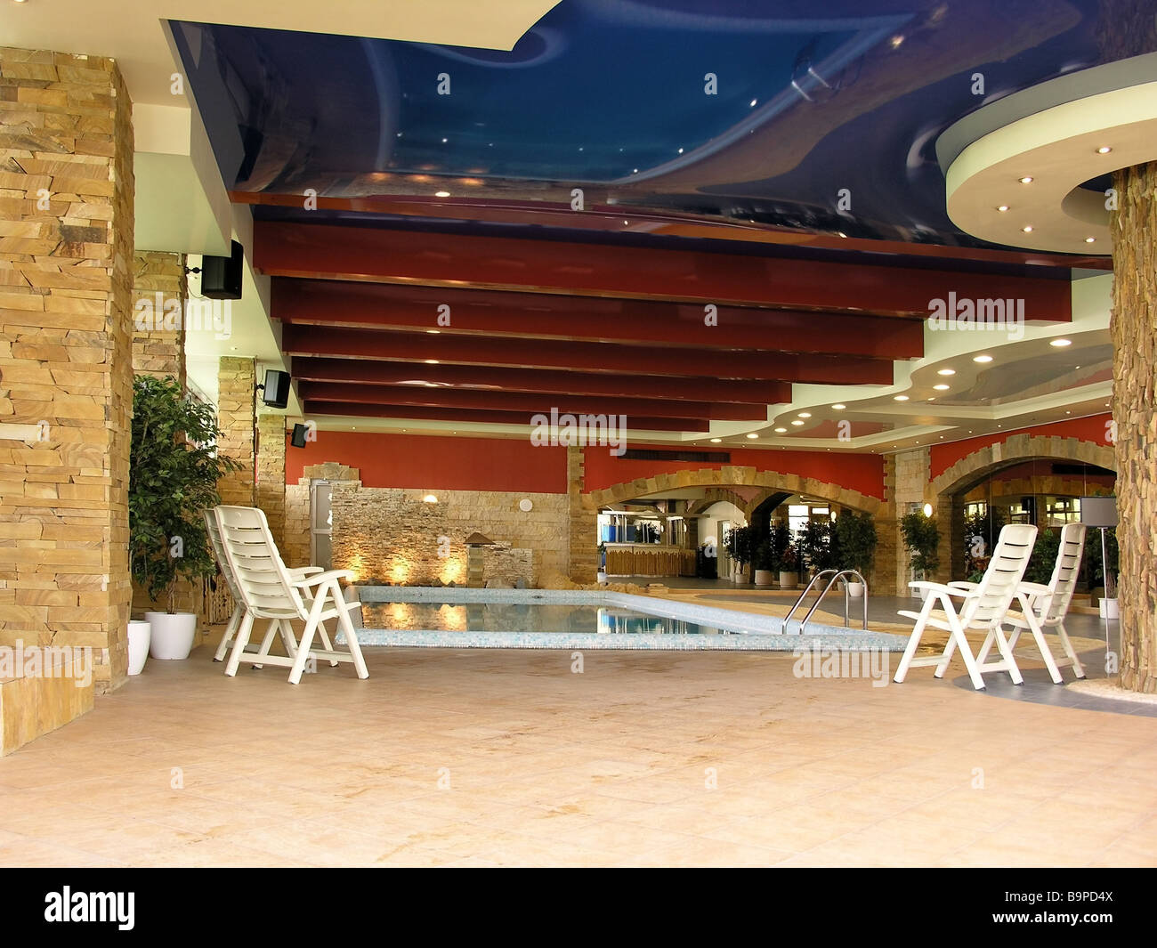 View of swimming pool in health club 2 Stock Photo - Alamy