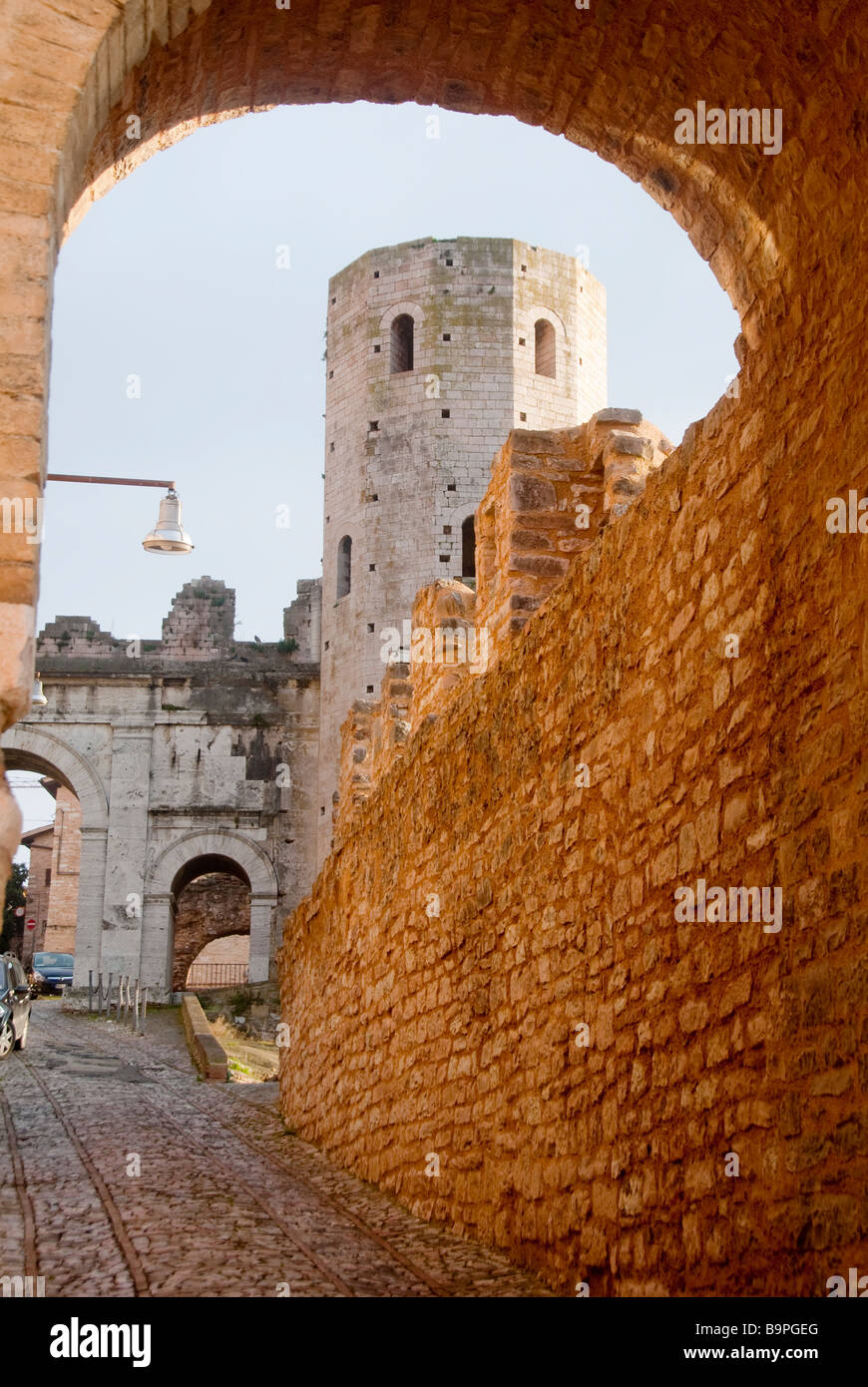 The Ancient Roman gate of Venus or Venere with the 12 sided Towers of ...