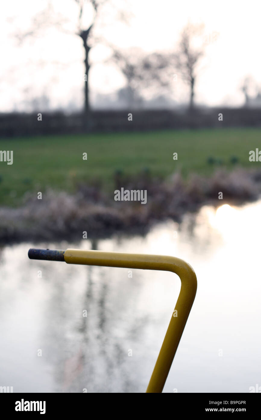 narrow boat tiller Stock Photo Alamy