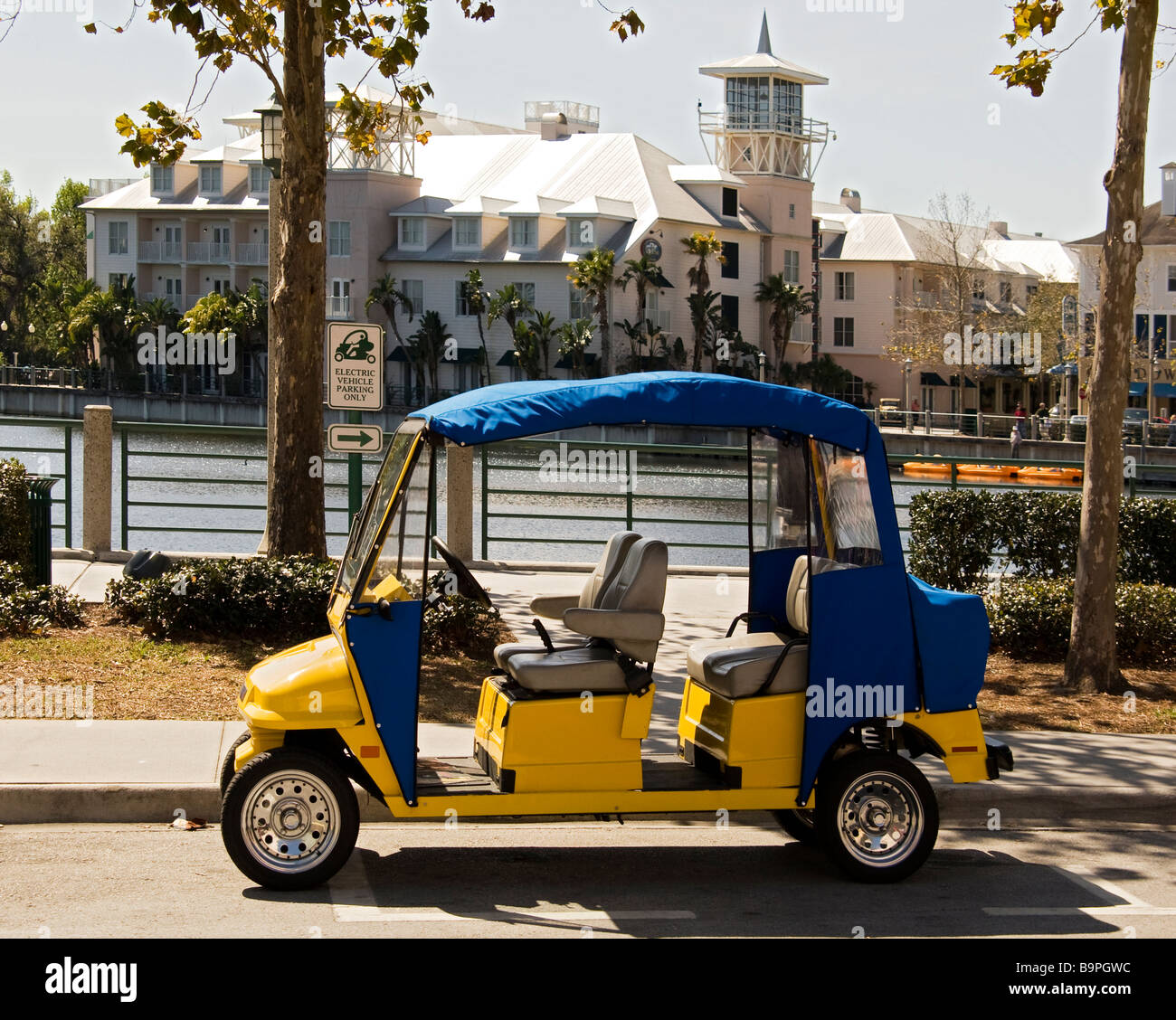 Electric car on road,Florida,United States Stock Photo Alamy