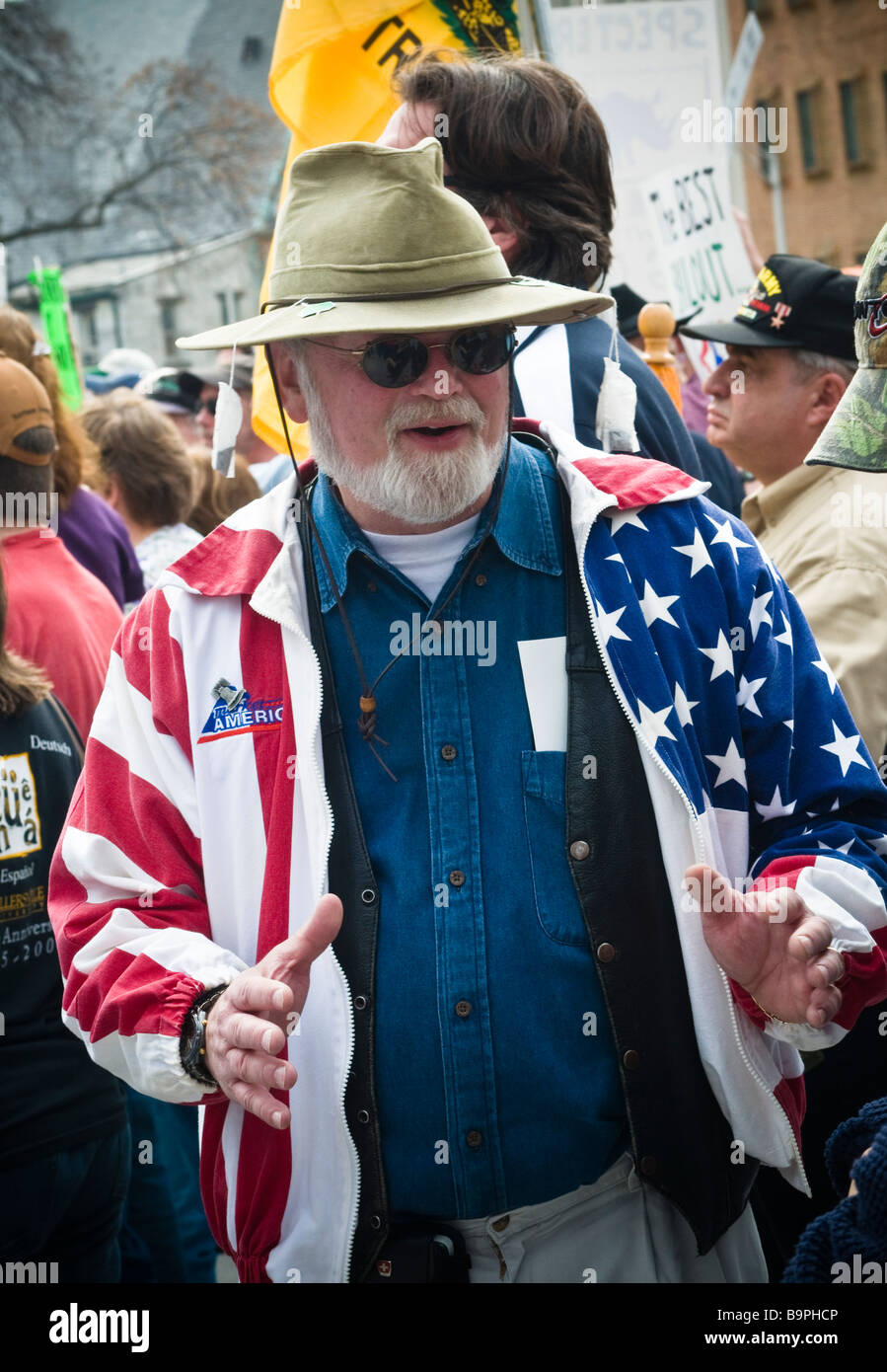 anti spending tax protest tea party Harrisburg PA , demonstrator, Stock Photo