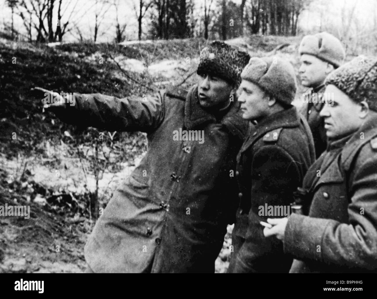 General Sabir Rakhimov 1st left giving instructions to officers before ...