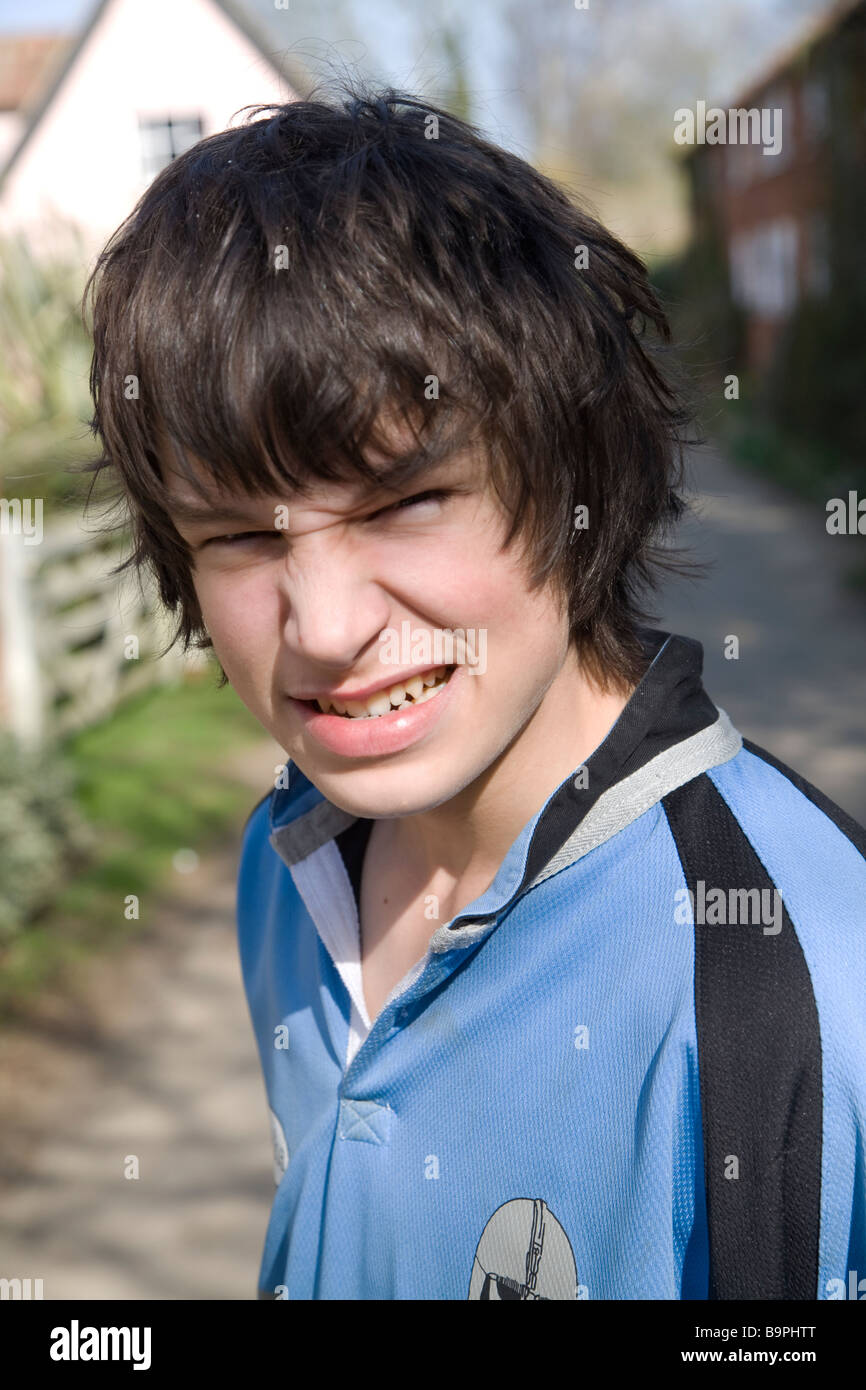 Model Released picture of teenage boy wearing a rugby shirt Stock Photo ...