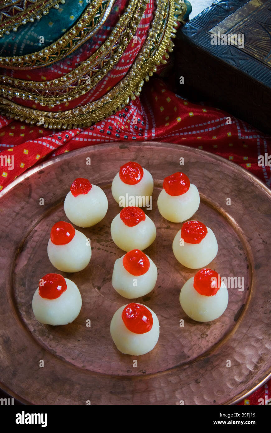 Rosogollas Cream balls Indian dessert Indian cooking India Stock Photo