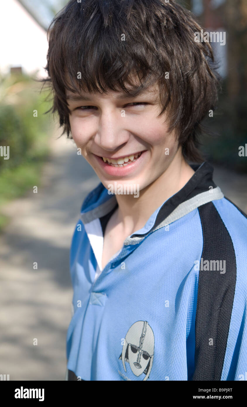 Model Released picture of teenage boy wearing a rugby shirt Stock Photo ...