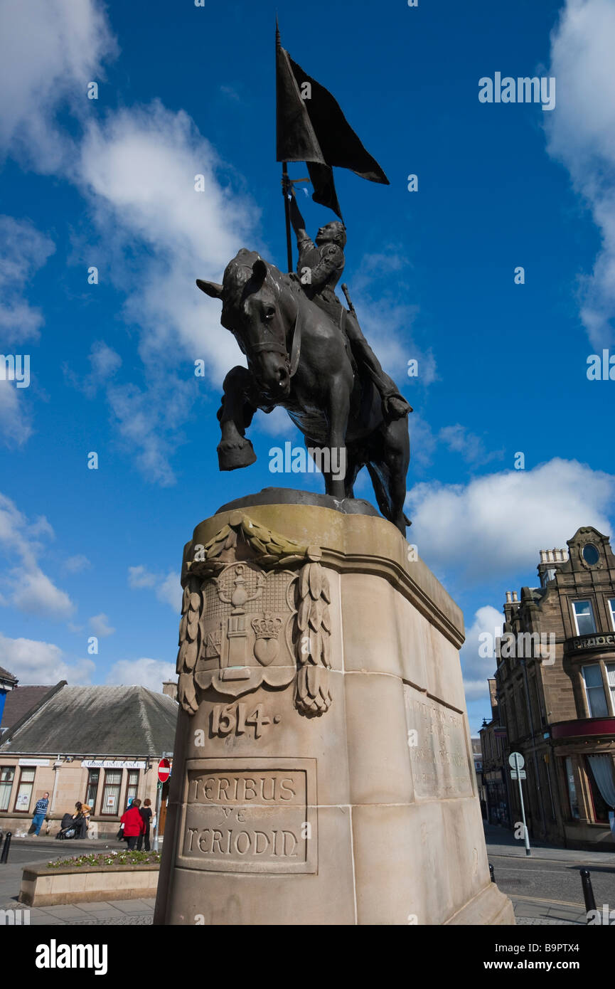 The Horse statue in Hawick Scottish Borders with 1514 date and town