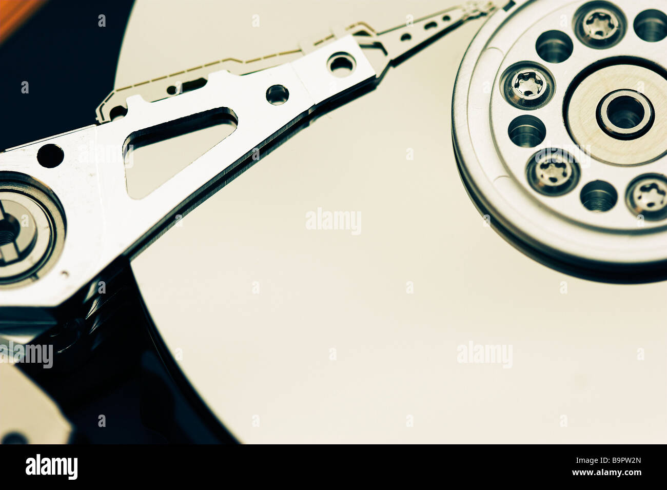 Hard disk drive showing platters Stock Photo Alamy