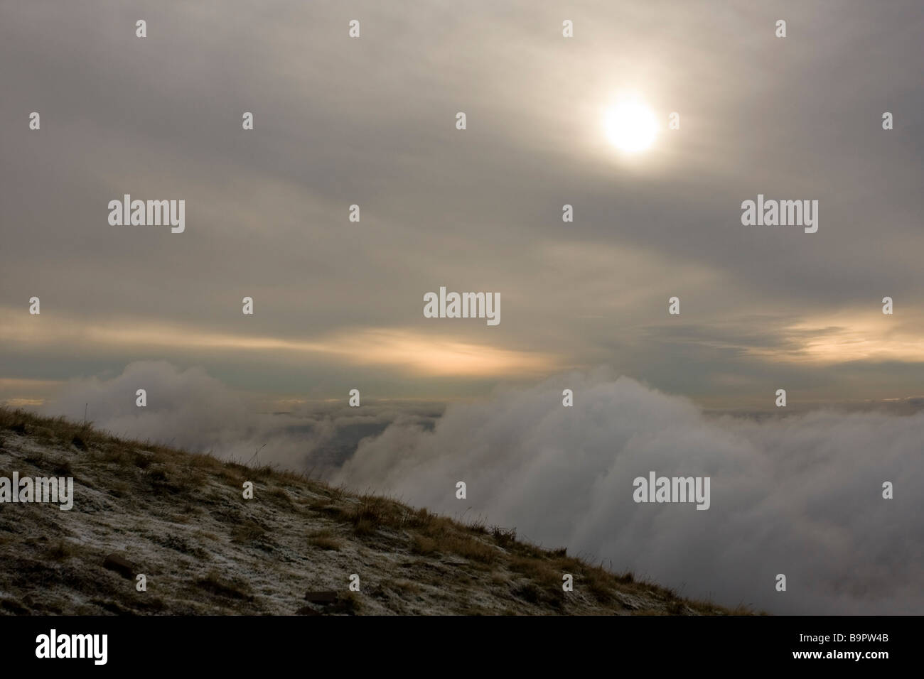Pen Y Fan clouds and snow Stock Photo - Alamy