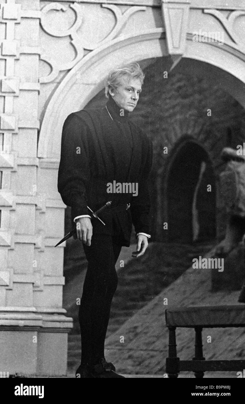 Actor Innokenty Smoktunovsky as Hamlet in film Hamlet Stock Photo Alamy