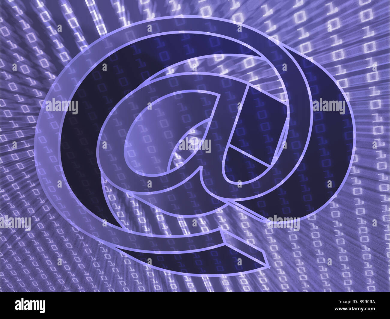 The At internet symbol digital collage illustration of data transfer ...