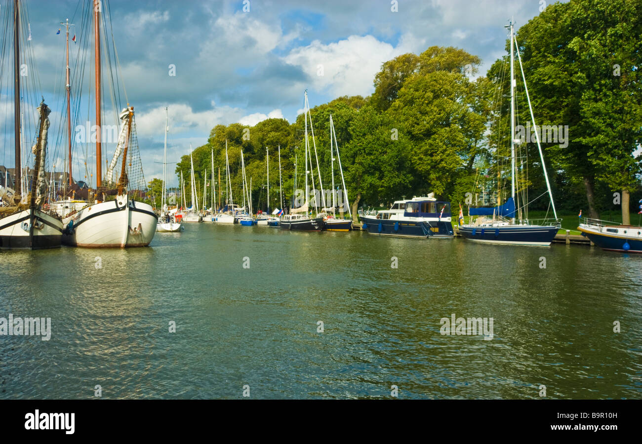 Harbor at historic town of Hoorn, northern Holland Netherlands | Hafen in der historischen Stadt Hoorn, Nordholland, Niederlande Stock Photo