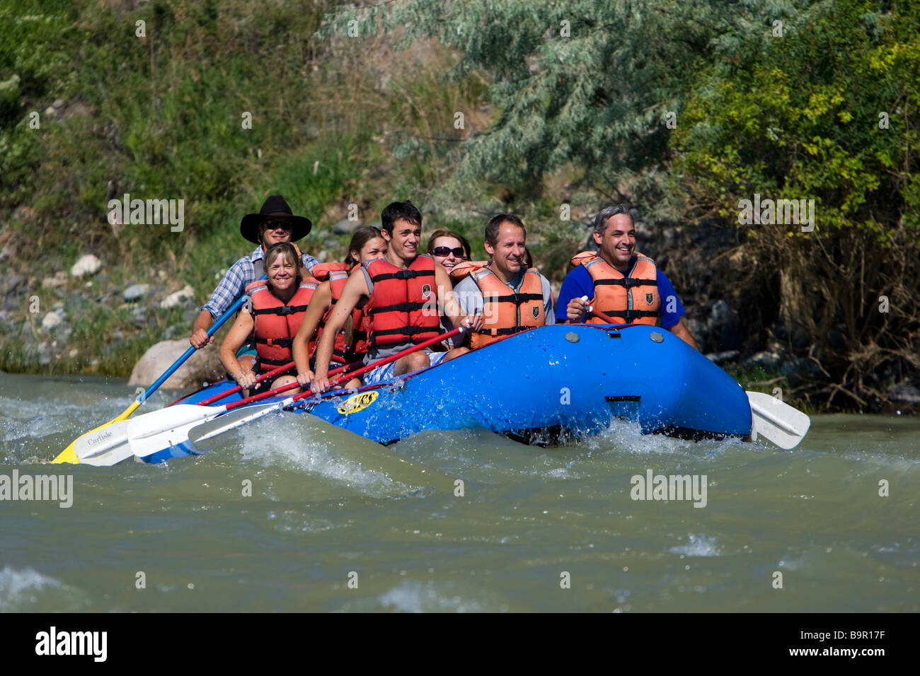 Whitewater rafting Shoshone River Cody Wyoming USA Stock Photo Alamy