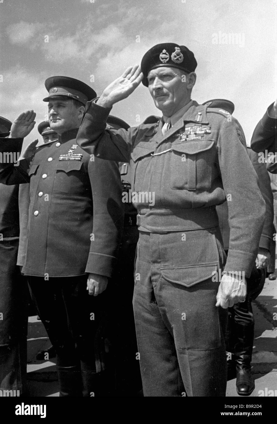 Marshal of the Soviet Union Vasily Sokolovsky left and British Field ...