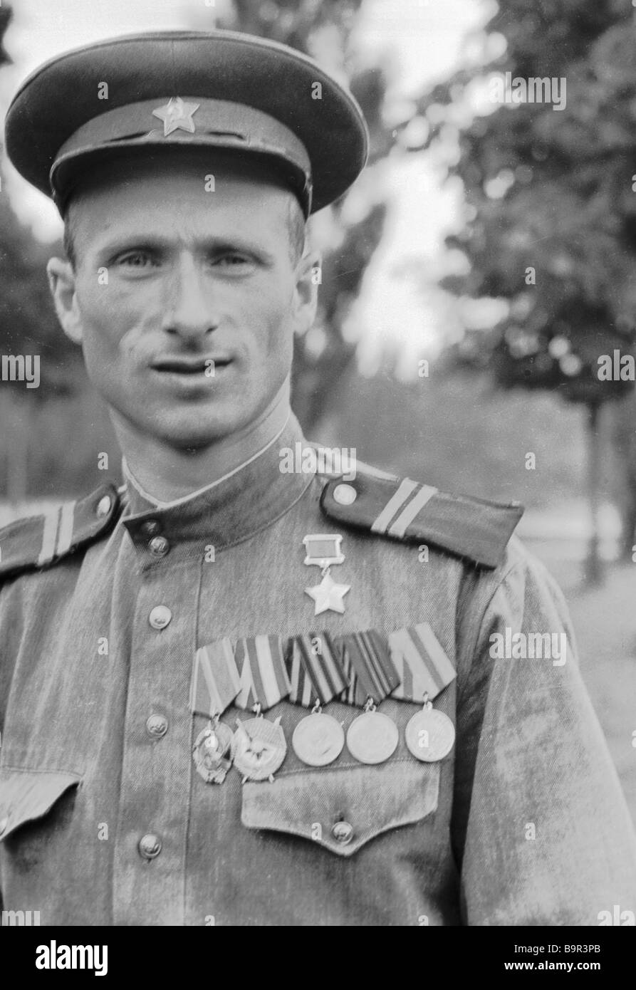 Hero of the Soviet Union Meliton Kantaria who raised the Victory banner ...