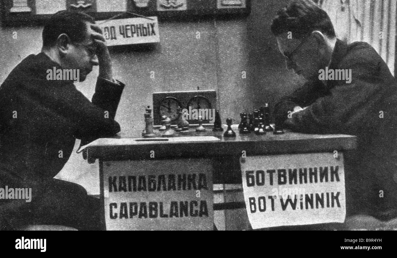 CHESS Photo Jose Raul CAPABLANCA vs. Michail BOTWINNIK