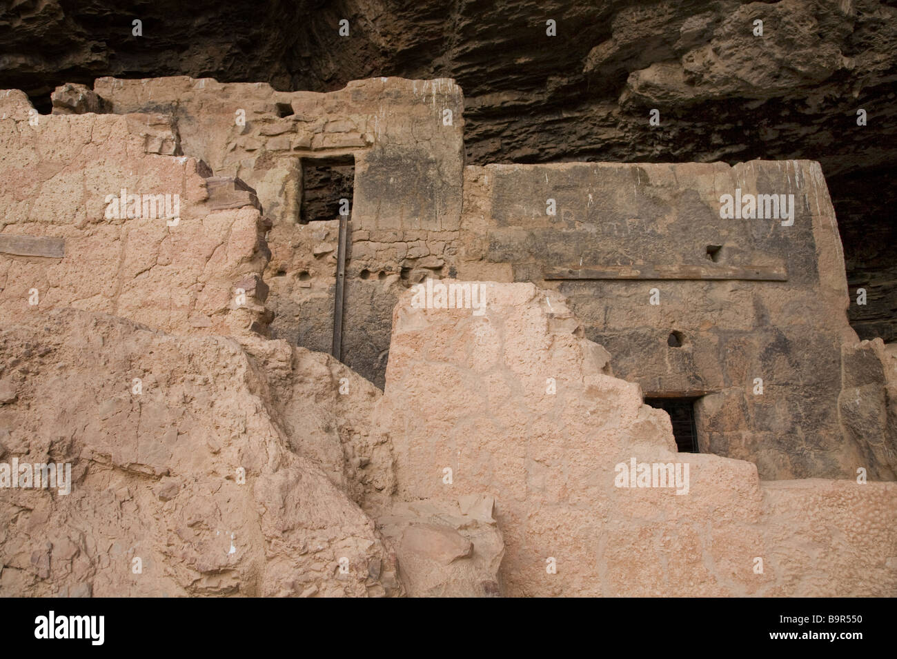 The Lower Cliff Dwelling a prehistoric Salado ruin at Tonto National Monument central Arizona Stock Photo