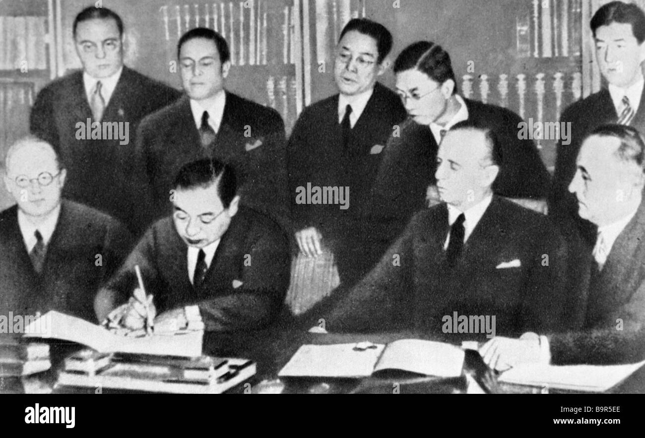 Страны подписавшие антикоминтерновский пакт. Подписание Антикоминтерновского пакта Германии и Японии Италии.